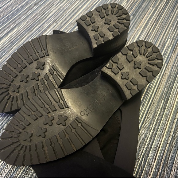 CHARLES by Charles David ROSE Women's Size 6 1/2 Black Stretch Suede Pull-on - Picture 6 of 7